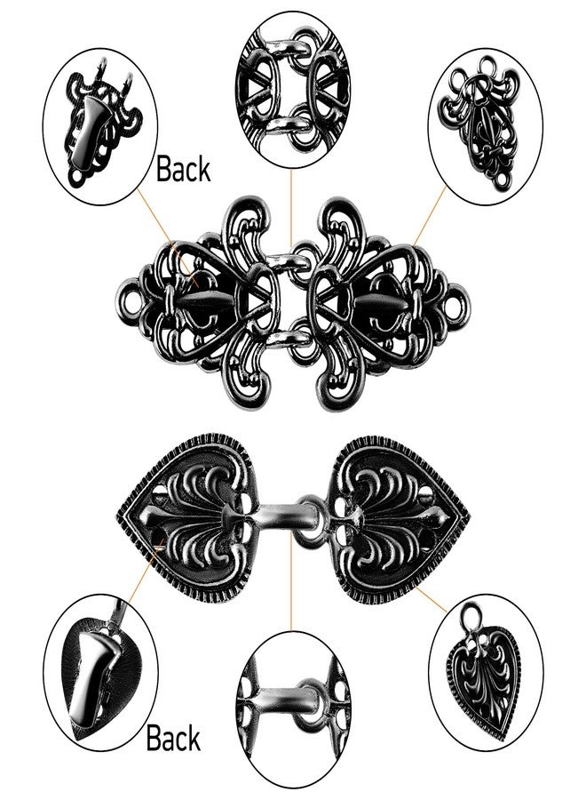 Bmpzery 4 Pcs Sweater Clips to Hold Sweater Together,Black Metal Shawl Clip for Women,Vintage Clothing Cinch Clip and Dress Clip,Retro Clinch Clips for Women Holding Dress,Shirt and Cardigan - Image 3